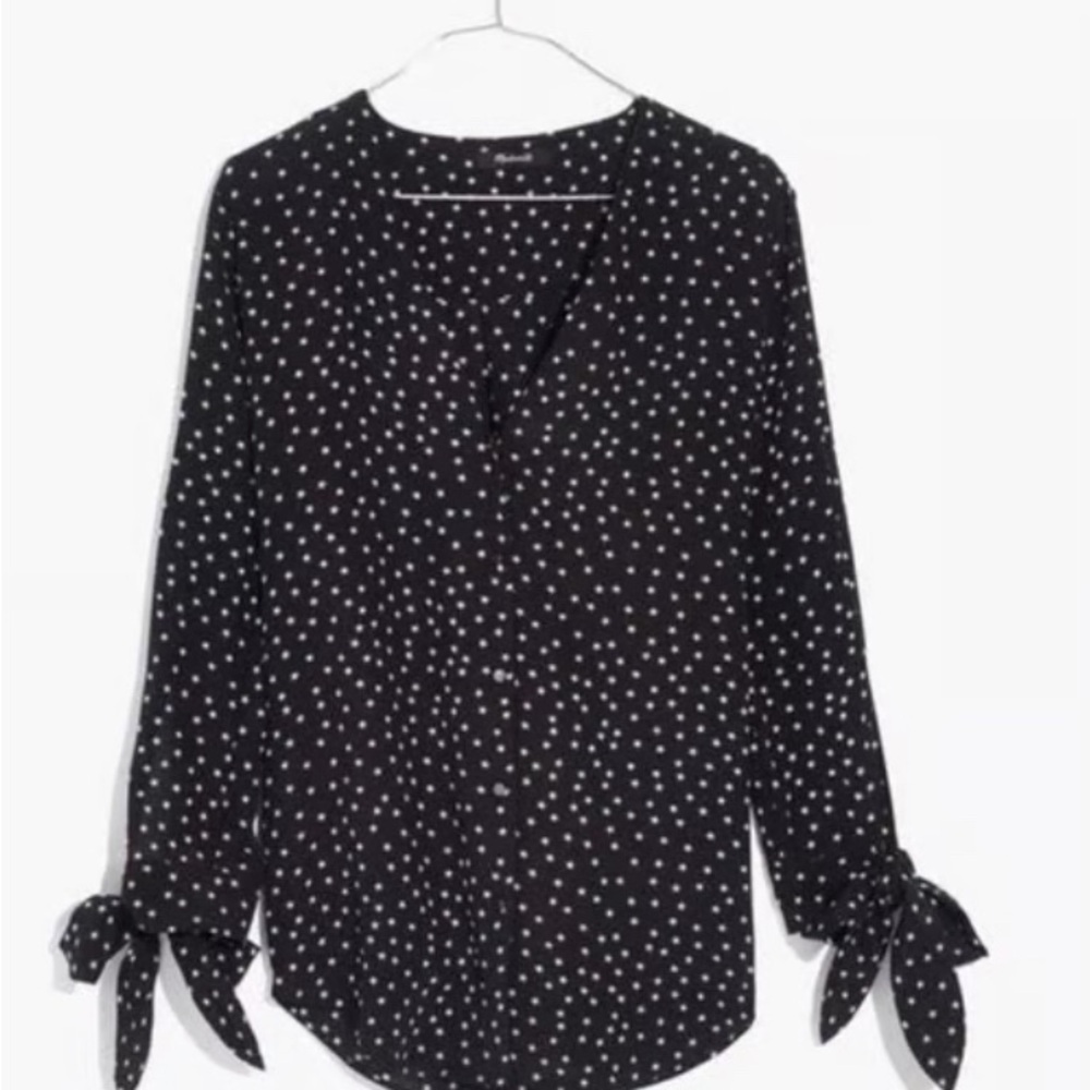 Madewell silk tie sleeve top (XS)